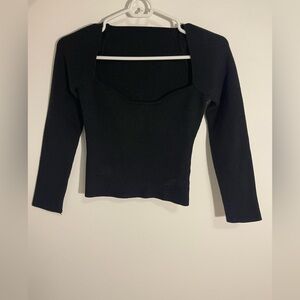 Ribbed Black Women's Top